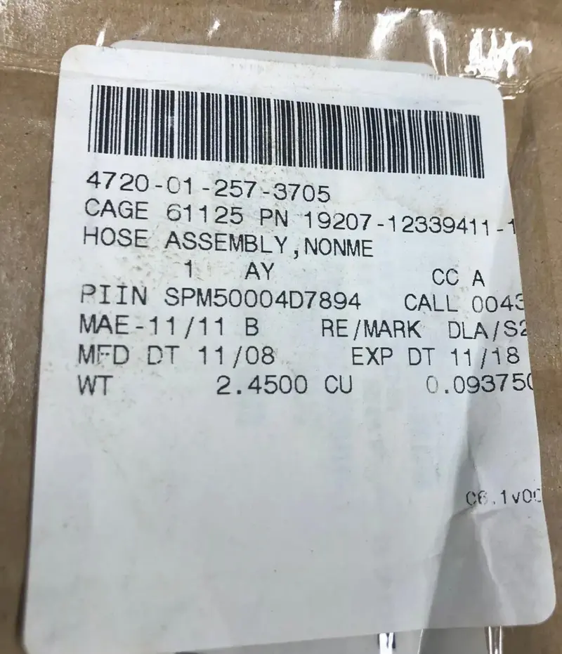 Oil Cooler Hose Oem Fits Humvee Hmmwv M998 12339411-1 4720012573705 Hummer 2
