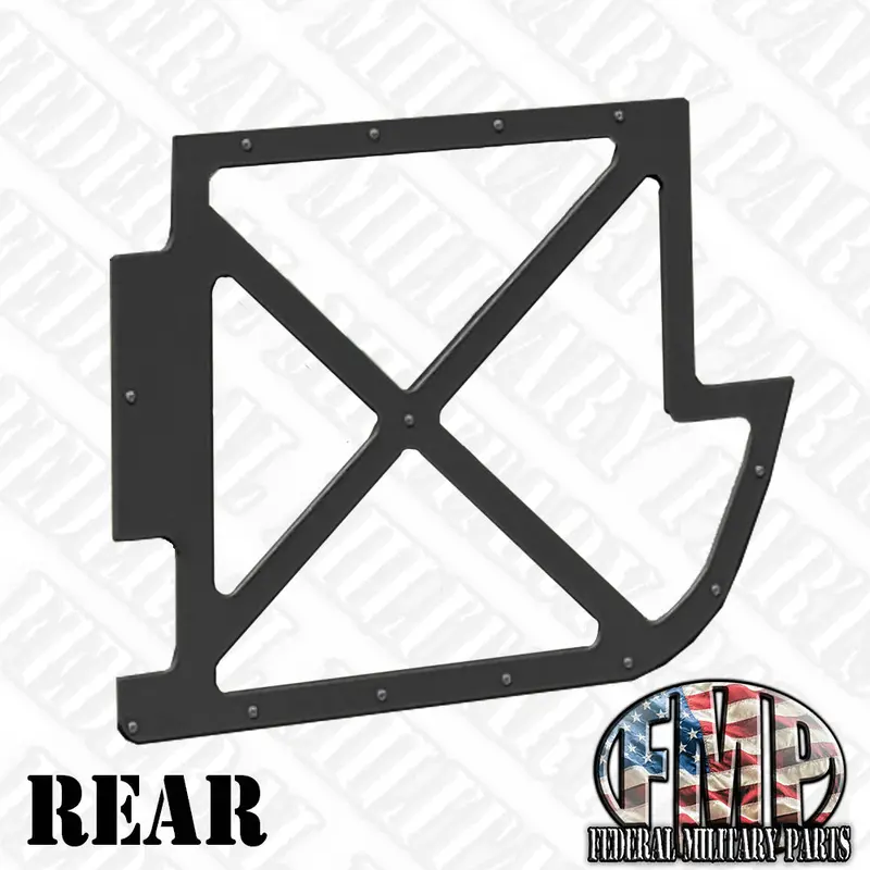 One Piece X-Door Overlay X-Pattern Choice Of Front Or Rear, Black 2