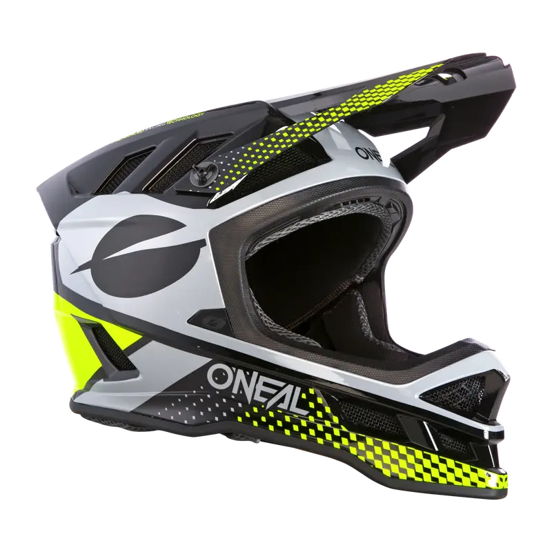 O'neal Blade Polyacrylite Full Face Helmet - Ace - Neon Yellow-Gray 3