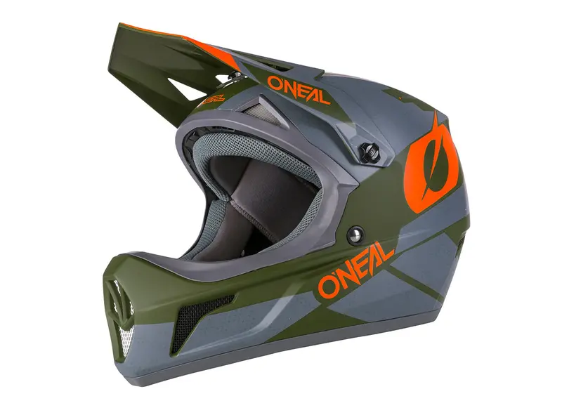 O'neal Sonus Deft Full Face Helmet - Gray-Olive-Orange 1