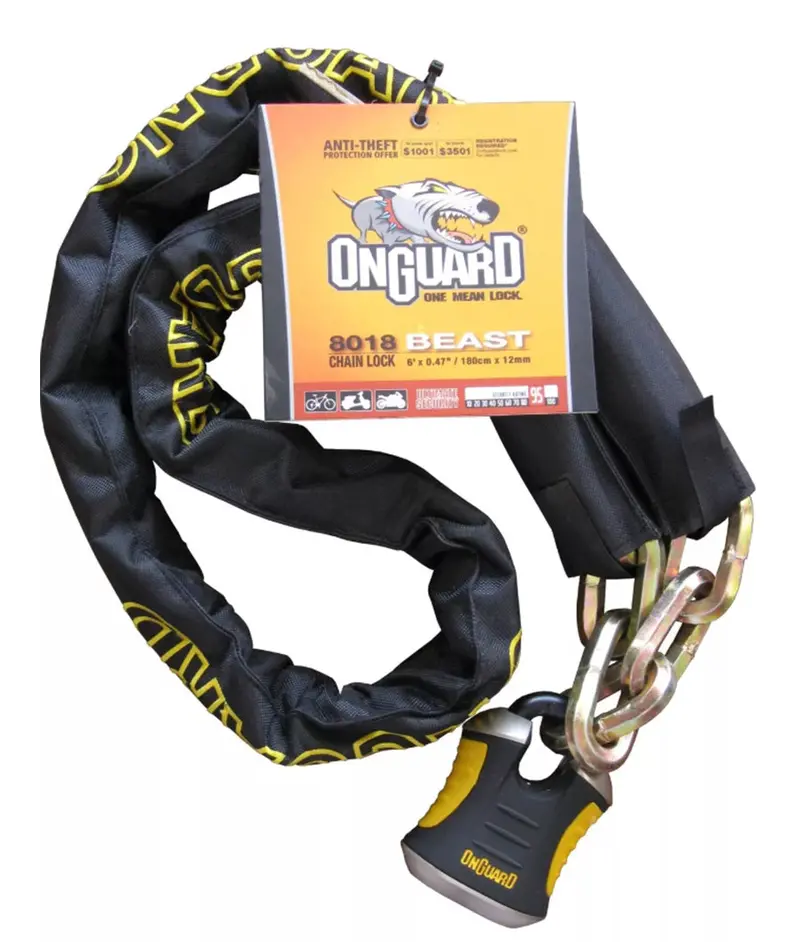 Onguard Beast 8018 Chain With Padlock - 6'X47" - 180Cmx12mm 1