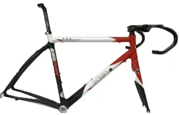 Origin 8 Lactic Acid 700C Carbon Road Frame - White-Red-Carbon - Blem 1