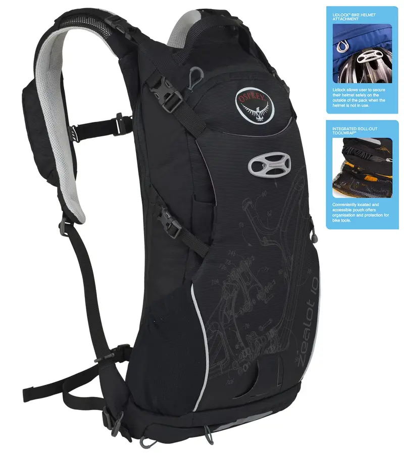 Osprey Zealot 10 Backpack - Pitch Black 1