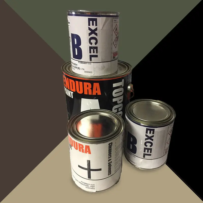 Paint Kit - 7 Quarts - Black, Camo Brown, Or Green 4 Qt Paint + 1 Qt Reducer + 2 Qt Activator For Military Vehicles 1