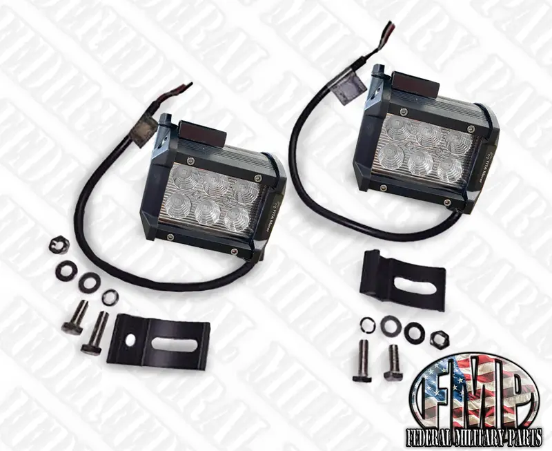 Pair- Interior Cab 4” Sq Light - 24V Blazer Led For Humvee M998 Hmmwvm1038 2