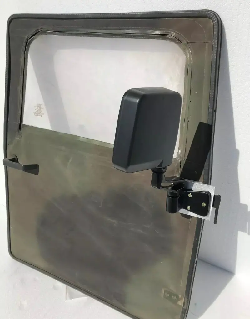 Pair Of Mirrors + Adapter Plates For Soft Canvas Doors, Fits Humvee Military M998- No Drill Install 1