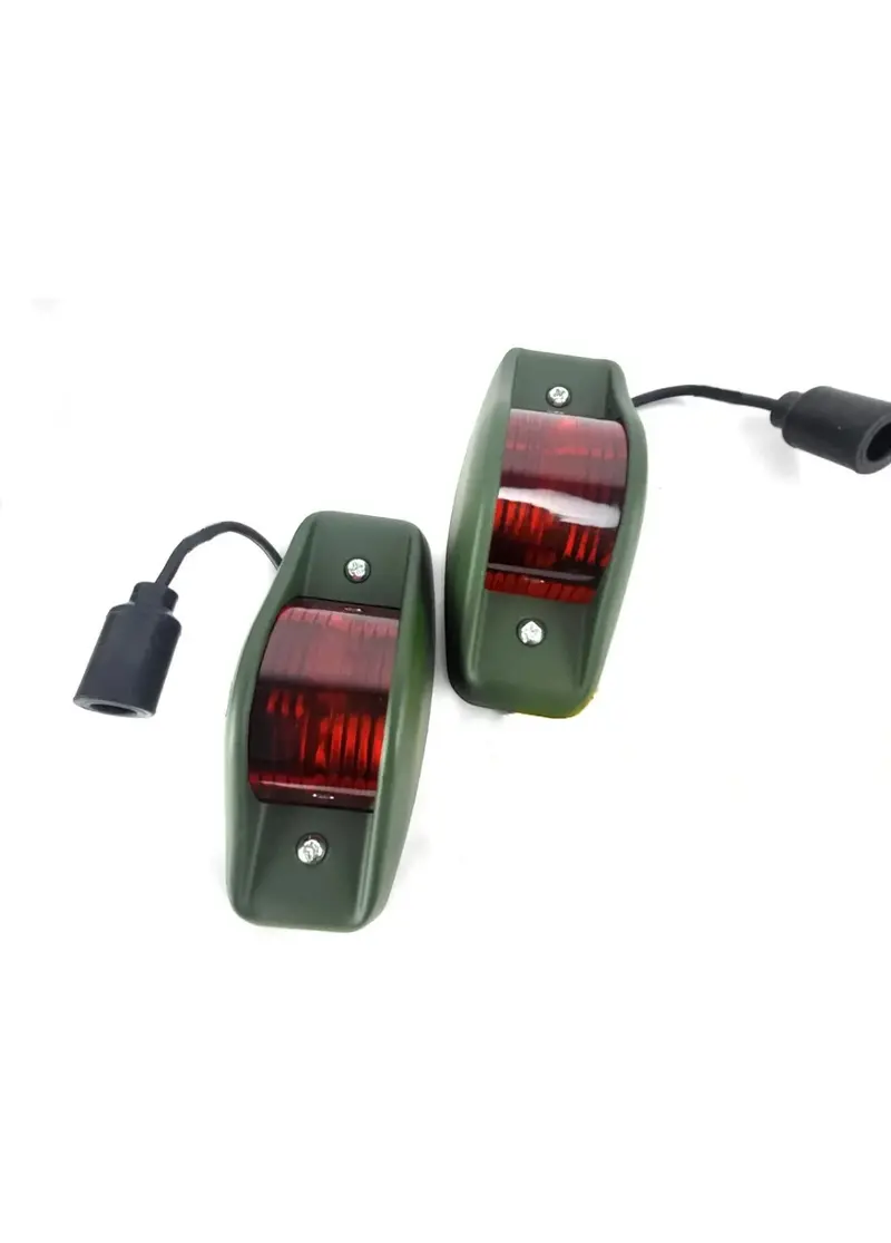 Pair Side Marker Clearance Light Green Body Red Lens 1