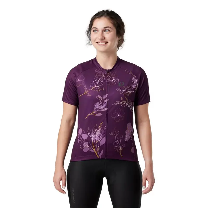 Pearl Izumi Classic Cycling Jersey - Womens - Dark Violet-Gold Wildflower 3