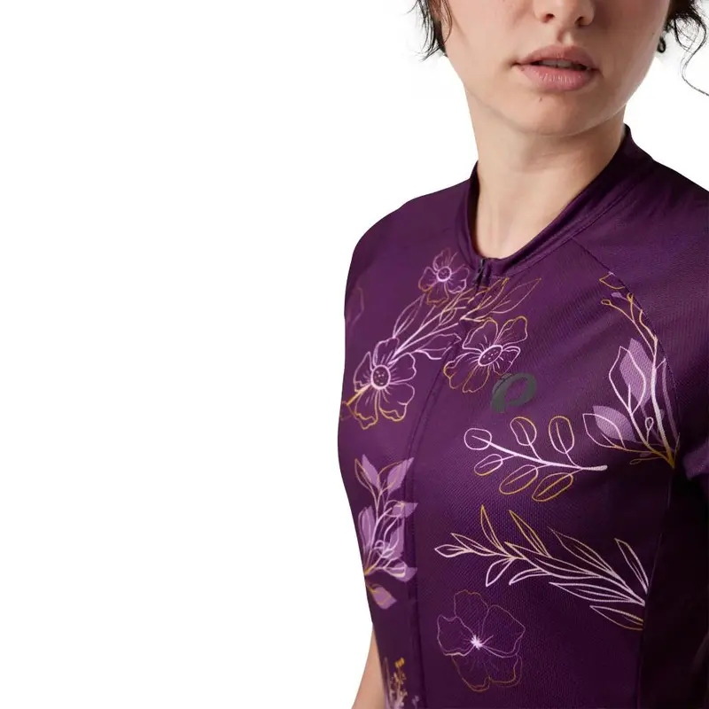 Pearl Izumi Classic Cycling Jersey - Womens - Dark Violet-Gold Wildflower 6