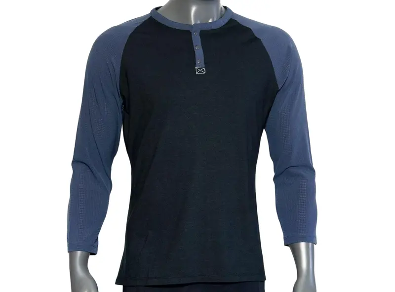 Pearl Izumi Elevate 3/4 Sleeve Henley Jersey - Black-Dark Ink 1