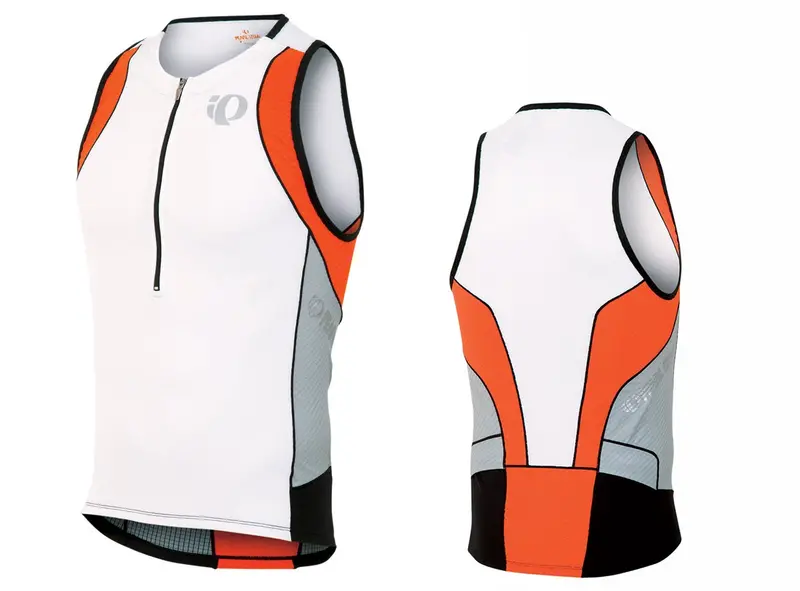 Pearl Izumi Elite Inrcool Tri Singlet - White-Cherry Tomato 1