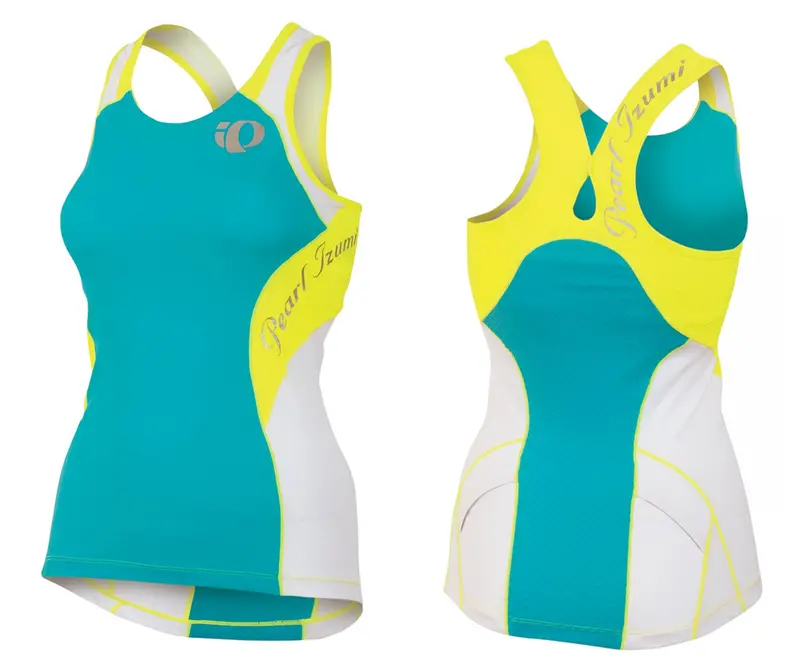 Pearl Izumi Elite Inrcool Tri Singlet - Womens - Scuba Blue-Screaming Yellow 1