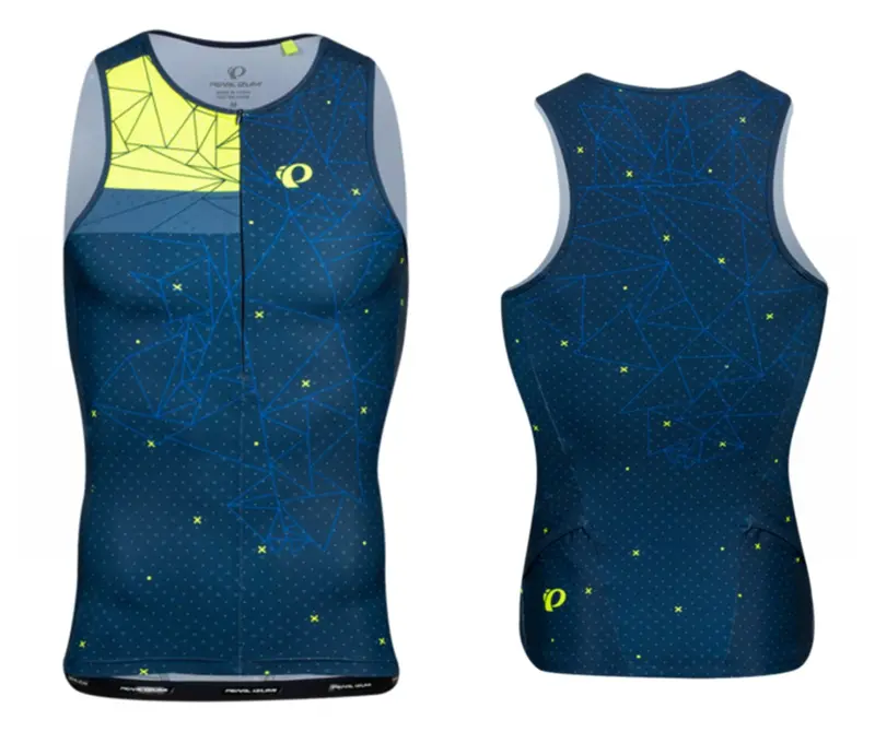 Pearl Izumi Elite Pursuit Graphic Tri Singlet - Navy-Screaming Yellow Perplex 1