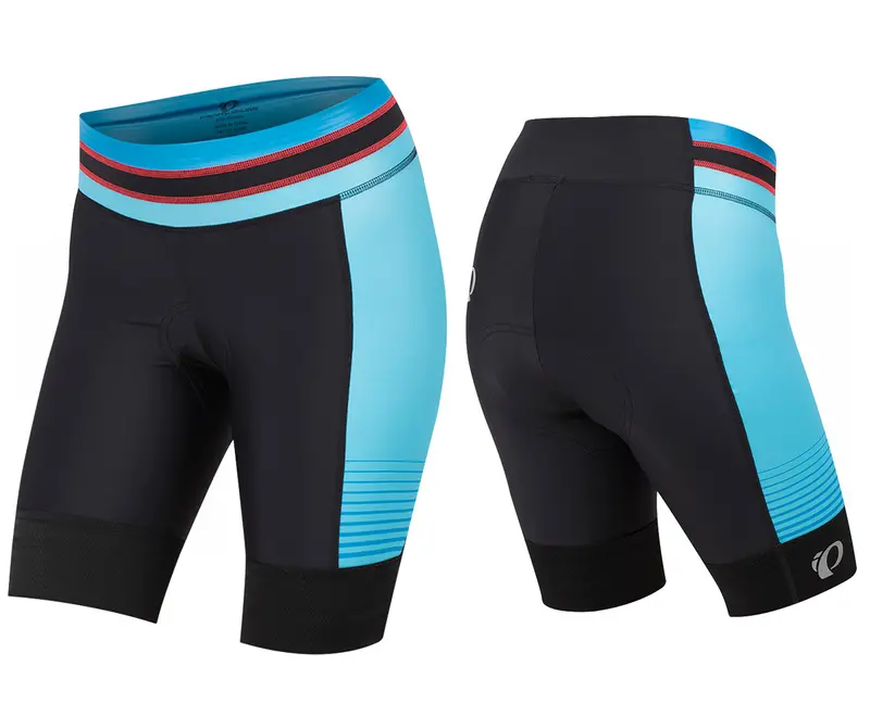 Pearl Izumi Elite Pursuit Short - Womens - Black-Atomic Blue Diffuse 1