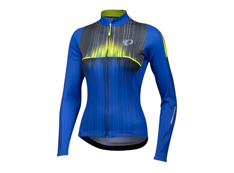 Pearl Izumi Elite Pursuit Thermal Graphic Long Sleeve Road Jersey - Womens - Vaporize Dazzling Blue 1
