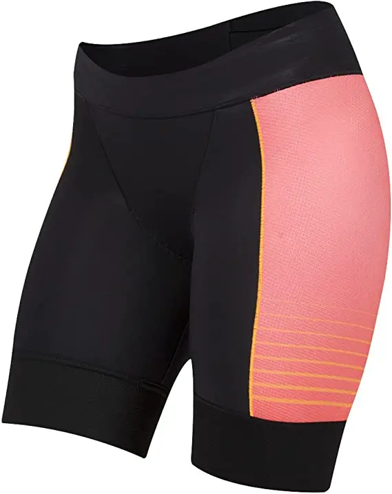 Pearl Izumi Elite Pursuit Tri Short - Womens - Black-Orange Pop Diffuse 1