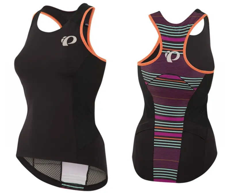 Pearl Izumi Elite Pursuit Tri Tank - Womens - Black-Purple Wine Stripe 1