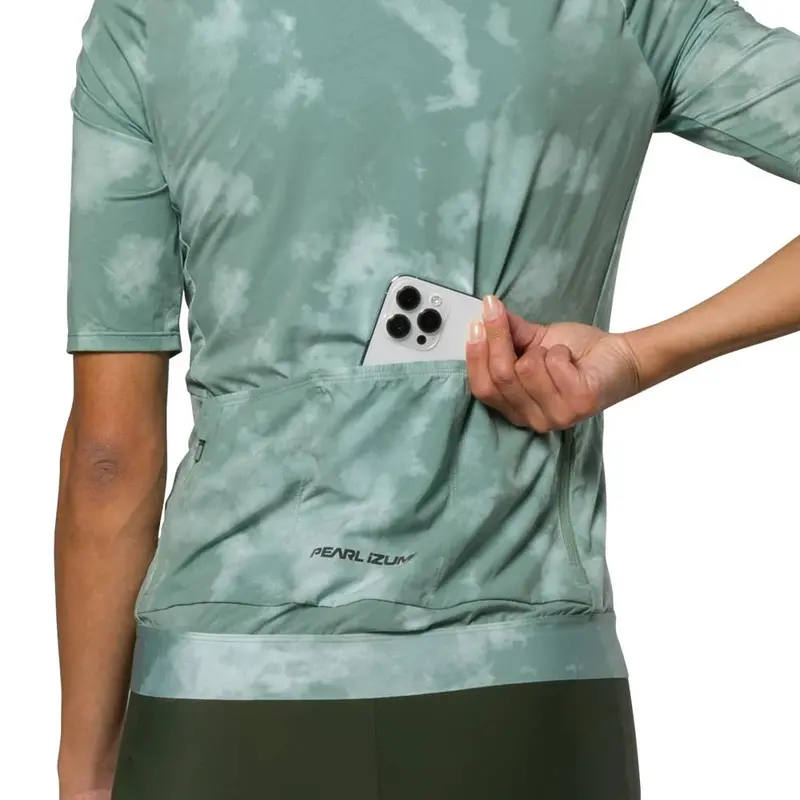 Pearl Izumi Expedition Short Sleeve Road Jersey - Womens - Green Bay Spectral 6