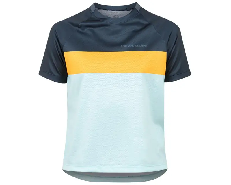 Pearl Izumi Junior Summit Short Sleeve Mtb Jersey - Navy - Sundance Stripe 1