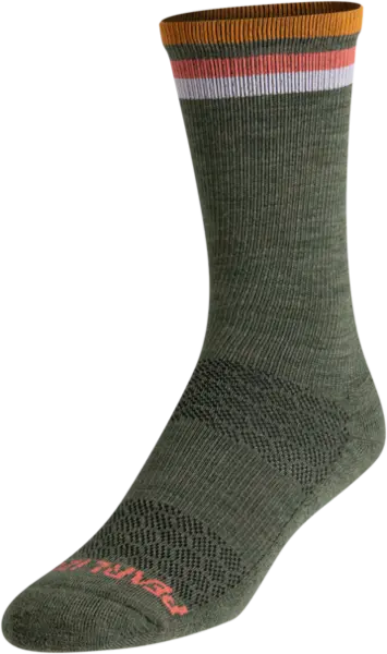 Pearl Izumi Merino Thermal Sock - Forest-Sherbert Stripe 1