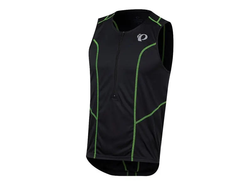 Pearl Izumi Select Pursuit Tri Sleeveless Jersey - Black-Screaming Green 1