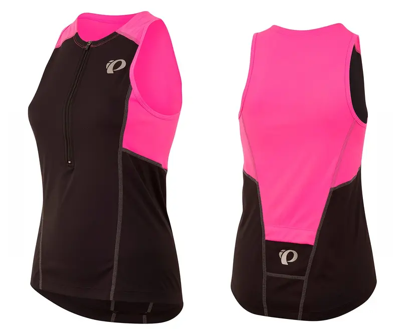 Pearl Izumi Select Pursuit Tri Sleeveless Jersey - Womens - Black-Screaming Pink 1