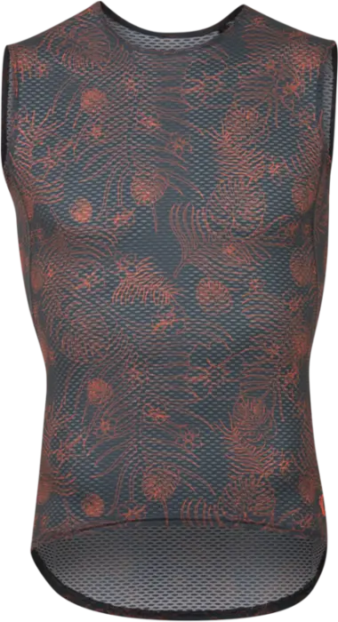 Pearl Izumi Transfer Mesh Sleeveless Base Layer - Dark Ink-Sunset Orange Palm 1