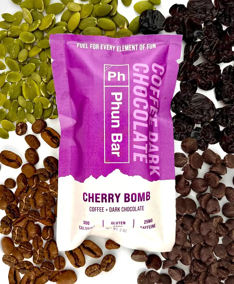 Phun Bar Energy Bar - Cherry Bomb - Coffee And Dark Chocolate 1