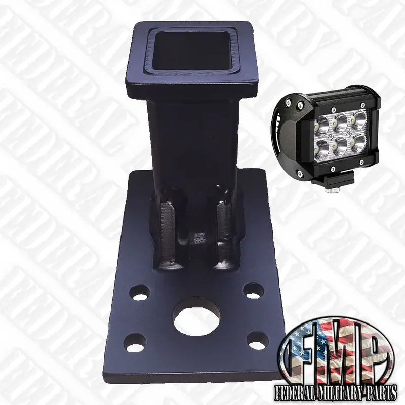 "Pinball" (Tm) " 2" Receiver Hitch + Backup Light Fits M998 Humvee Hmmwv M151a1 Jeep 1