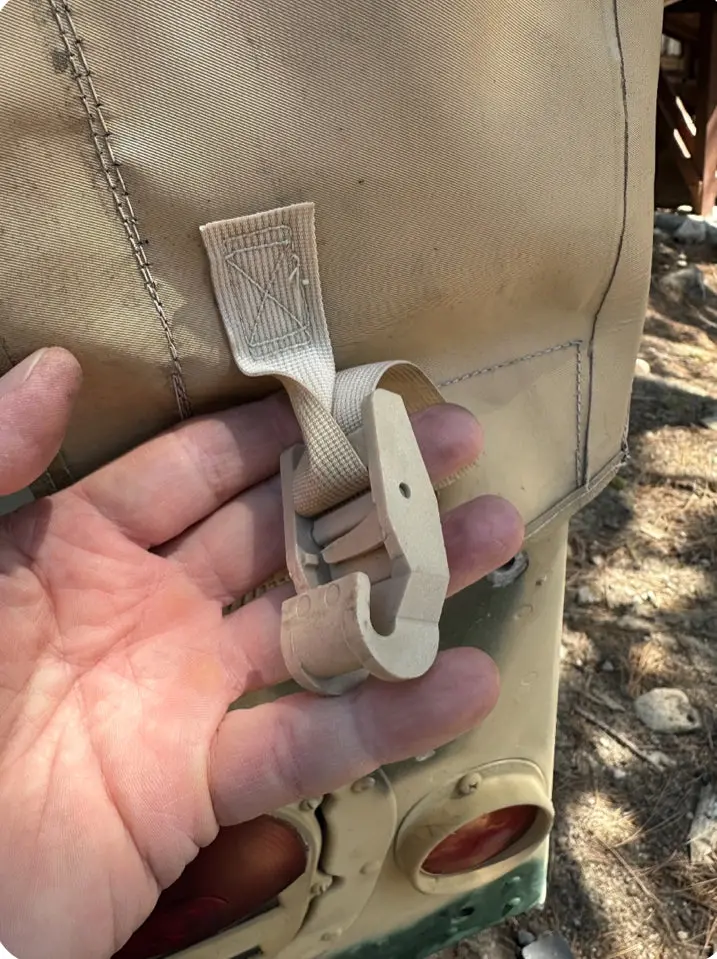 Plastic Hook C For Military Canvas Tan, Black Or White 1
