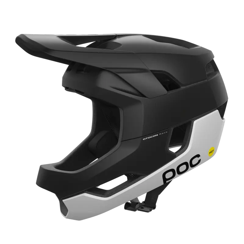 Poc Otocon Race Mips Full Face Helmet - Uranium Black-Hydrogen White Matt 1