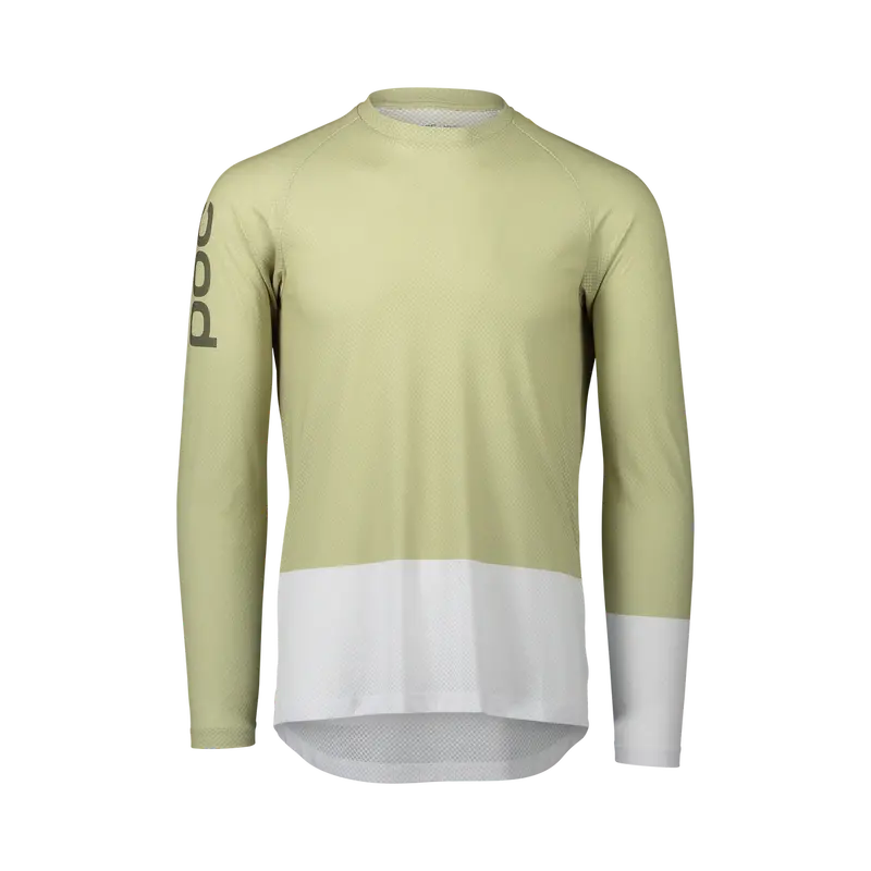 Poc Pure Long Sleeve Mtb Jersey - Prehnite Green-Hydrogen White 1