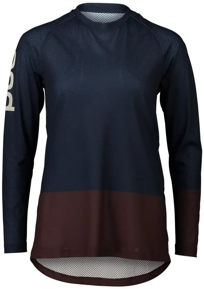 Poc Pure Long Sleeve Mtb Jersey - Womens - Turmaline Navy-Axinite Brown 1