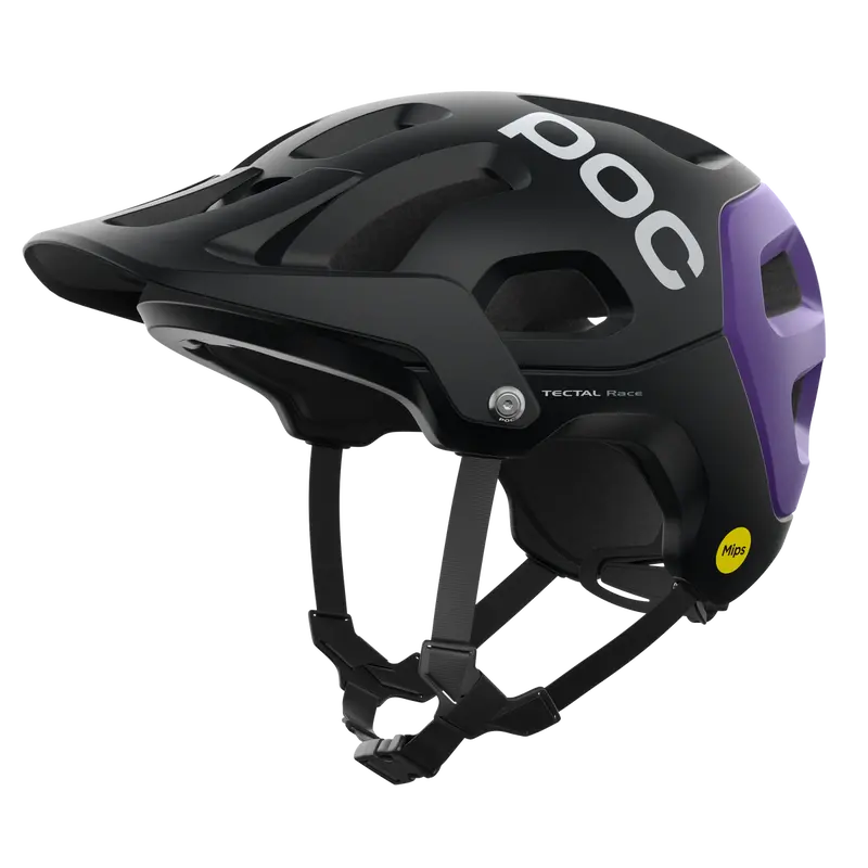 Poc Tectal Race Mips Mtb Helmet - Uranium Black-Sapphire Purple Metallic-Matt 1