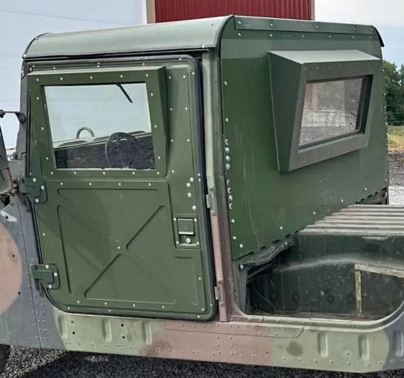 Premium Rear Curtain 2-Man Curtain - Rear Curtain Replace Canvas With Steel Fits Humvee M998 Hmmwv 1