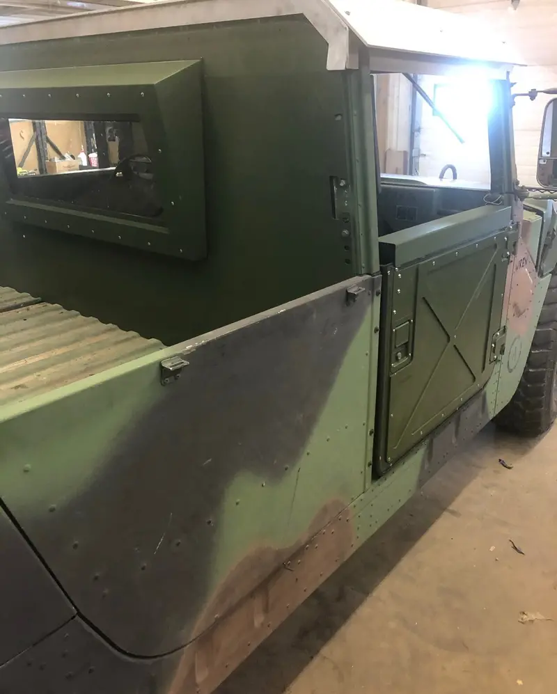 Premium Rear Curtain 2-Man Curtain - Rear Curtain Replace Canvas With Steel Fits Humvee M998 Hmmwv 2