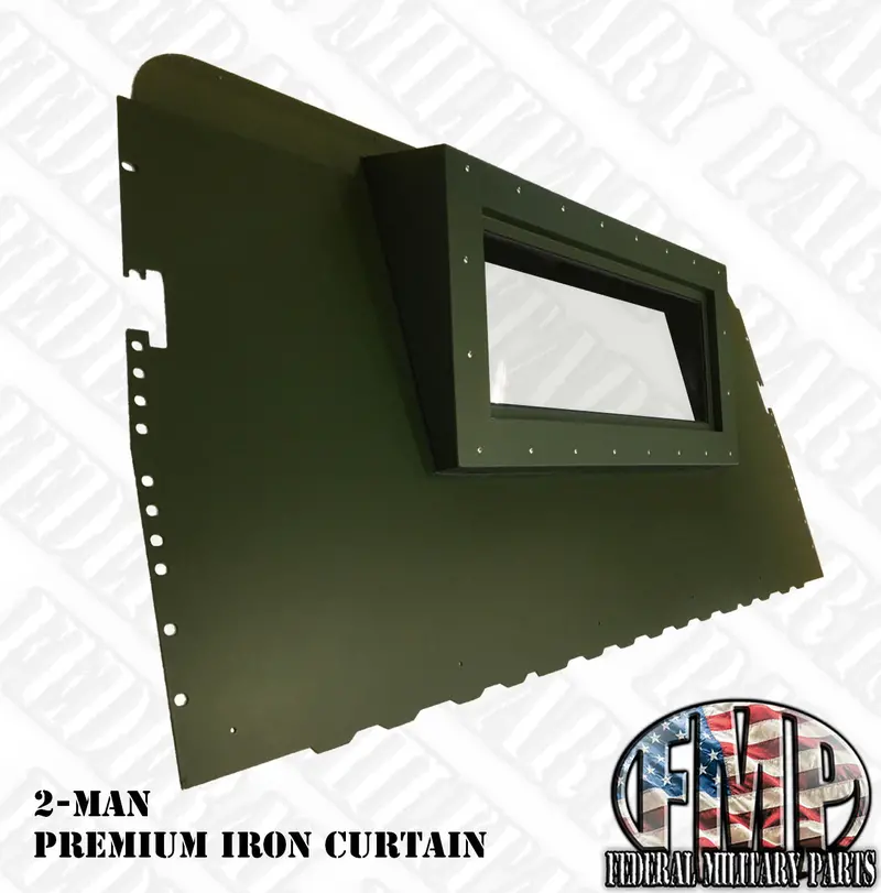 Premium Rear Curtain 2-Man Curtain - Rear Curtain Replace Canvas With Steel Fits Humvee M998 Hmmwv 2