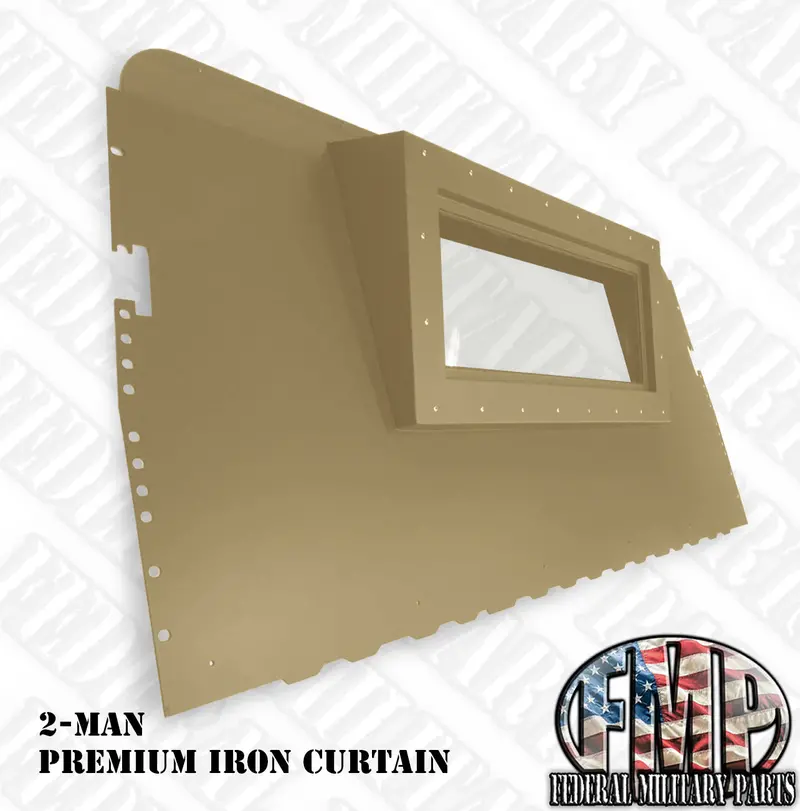Premium Rear Curtain 2-Man Curtain - Rear Curtain Replace Canvas With Steel Fits Humvee M998 Hmmwv 3