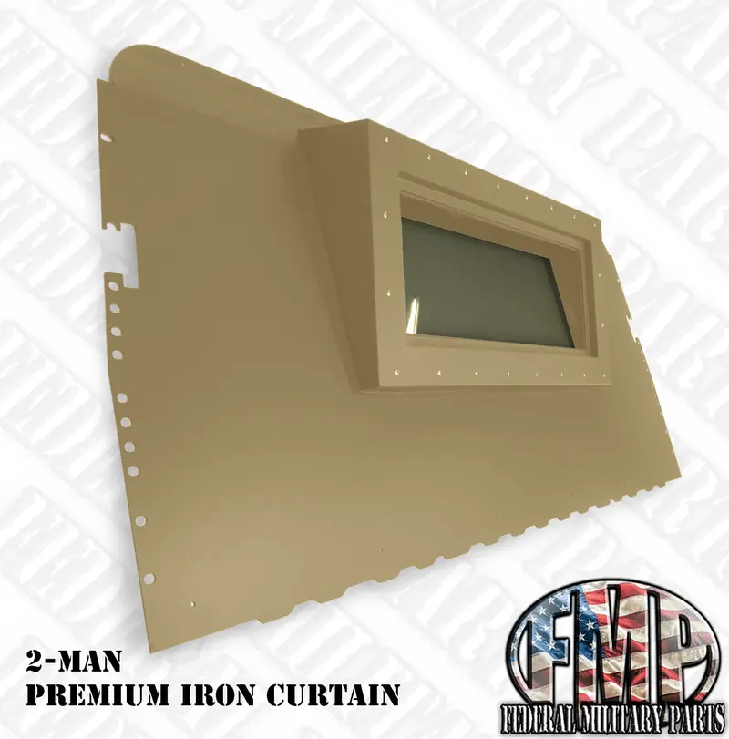 Premium Rear Curtain 2-Man Curtain - Rear Curtain Replace Canvas With Steel Fits Humvee M998 Hmmwv 5