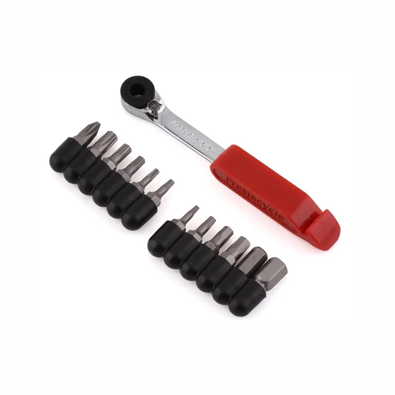 Prestacycle Prestaratchet Multi-Tool With 20 Bits - Red-Silver 1