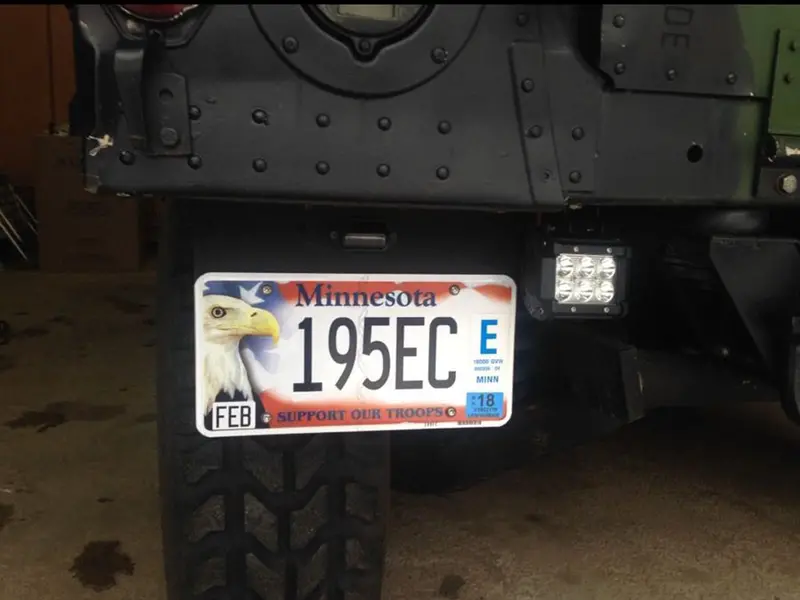 Prewired Rear License Plate Bracket Frame Light Pj No Drill Install Fits Humvee M998 1