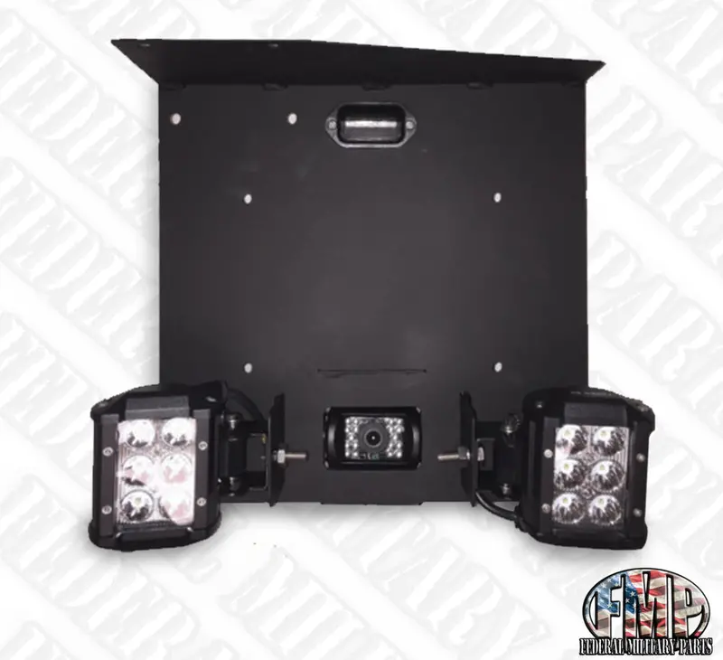 Rear License Plate Holder Bracket Frame - Pj - No Drilling To Install - Fits Humvee M998 Hmmwv - Not Prewired 3