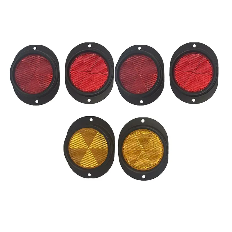Reflectors Black 6 Piece Set - 4 Red 2 Yellow - For All Military Wheeled Vehicles Including Humvee 1