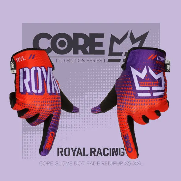Royal Core Mtb Glove - Dot Fade - Red-Purple 3