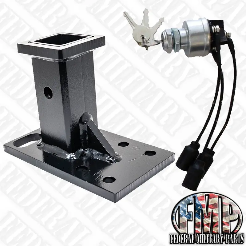Safety Loop Hitch + Keyed Ignition Switch Chrome For Military Vehicles Humvee 1