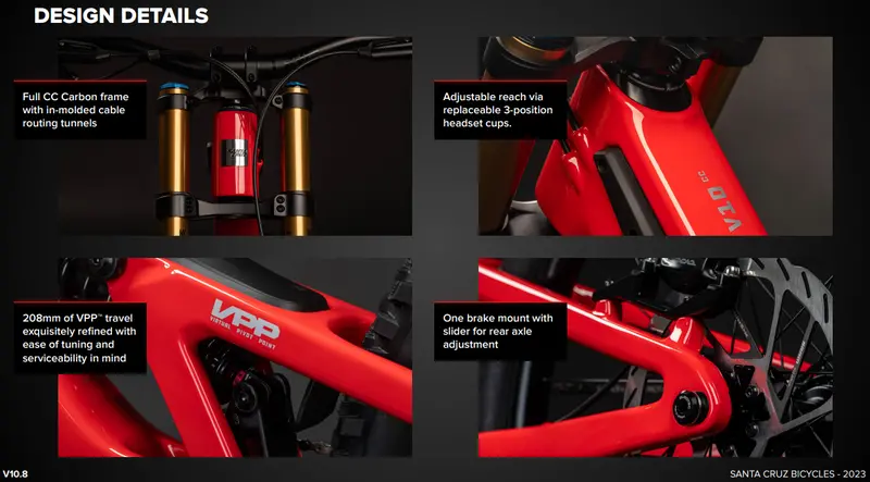 Santa Cruz V10 Cc Mx - Dh S Kit - Gloss Red - 2024 3