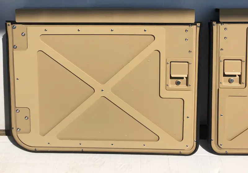 Set Of 4 Military Split Doors With X Pattern, Convertible From Full Doors To Half Doors Fit Humvee 17