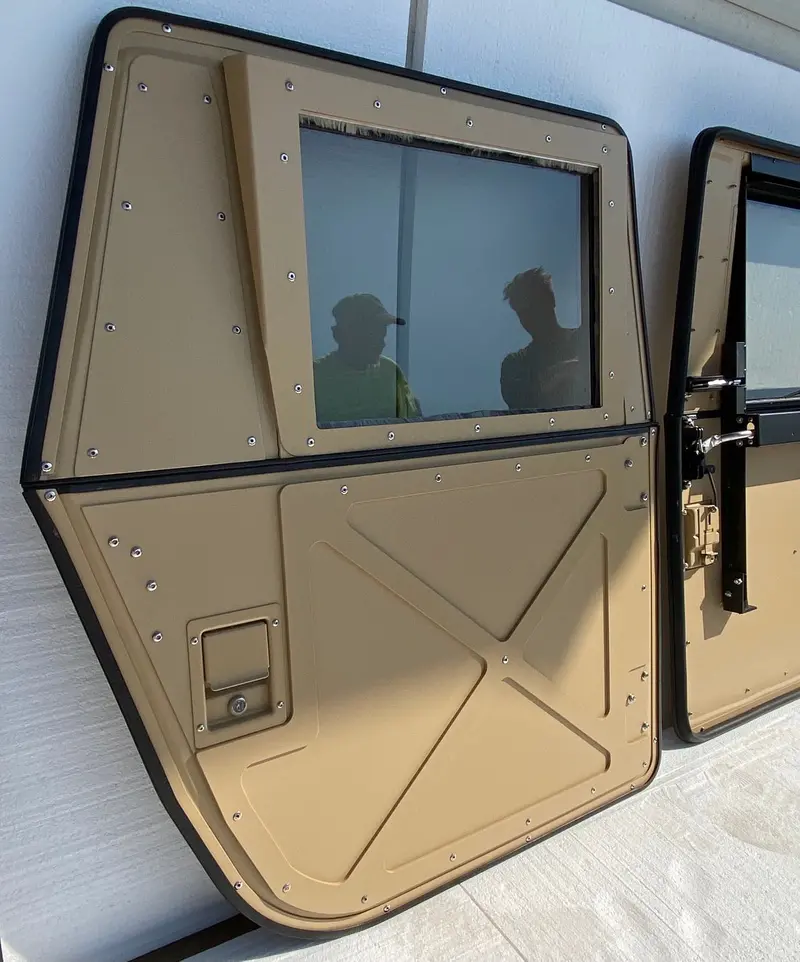 Set Of 4 Military Split Doors With X Pattern, Convertible From Full Doors To Half Doors Fit Humvee 7