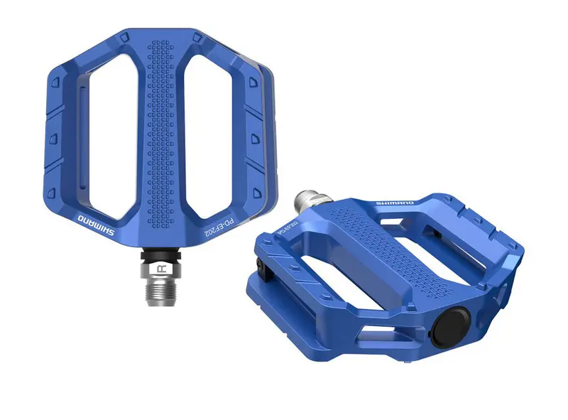 Shimano Ef202 E-Bike Flat Pedals - Blue 1