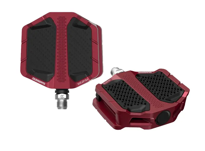Shimano Ef205 E-Bike Flat Pedals - Red 1